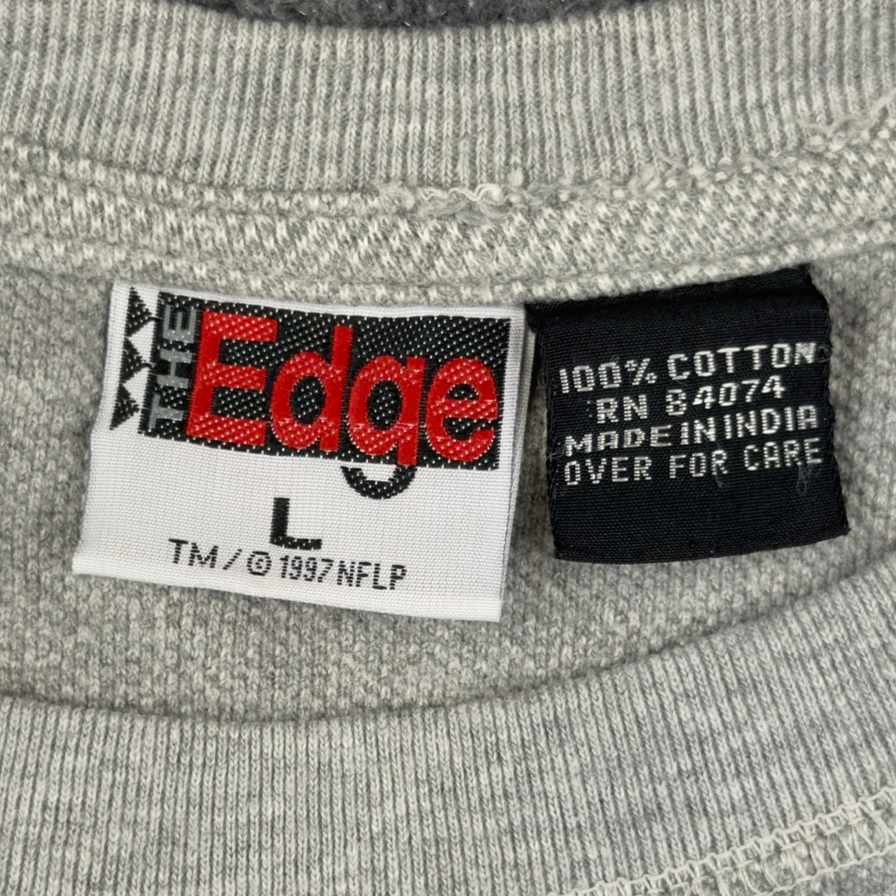 Vintage 1997 Philadelphia Eagles Short Sleeve Sweatshirt Gray The Edge Mens L - Picture 3 of 7
